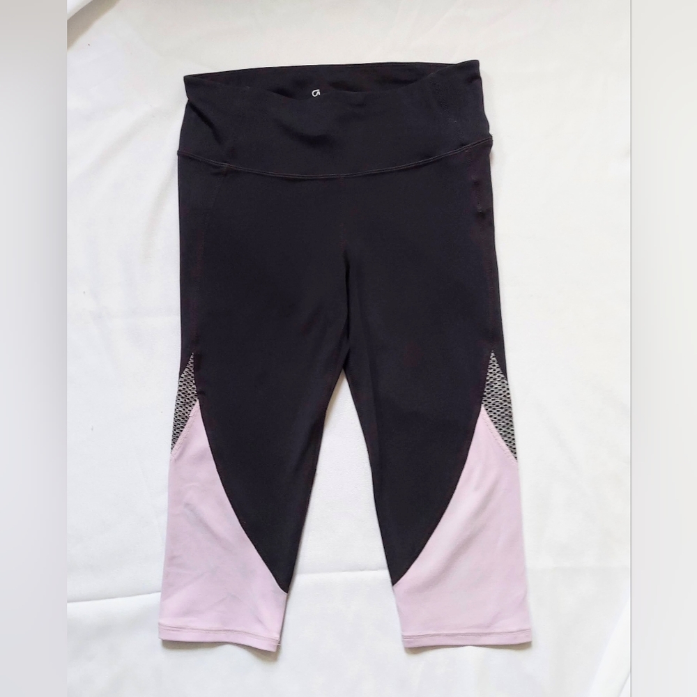 Gap Fit Eclipse Cropped Athletic Leggings Size XS Black Gray Purple